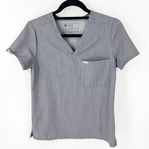 ✅ FIGS GREY Technical Collection Scrub Top‎ Size X-Small